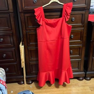 Betsey Johnson Red Sleeveless Flounce Hem Dress Size 20W